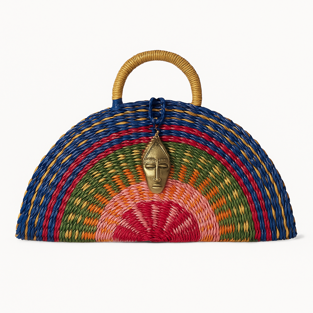 Kongo Rainbow Handwoven Fan Clutch