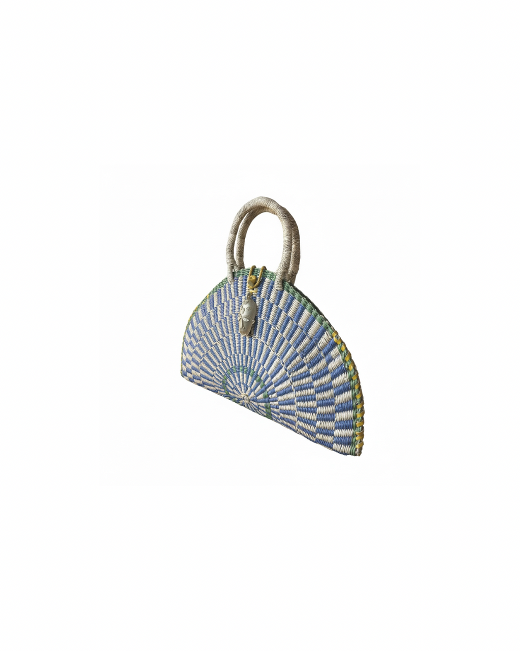 Kusana Large Handwoven Bag — Ocean Blue and Natutal