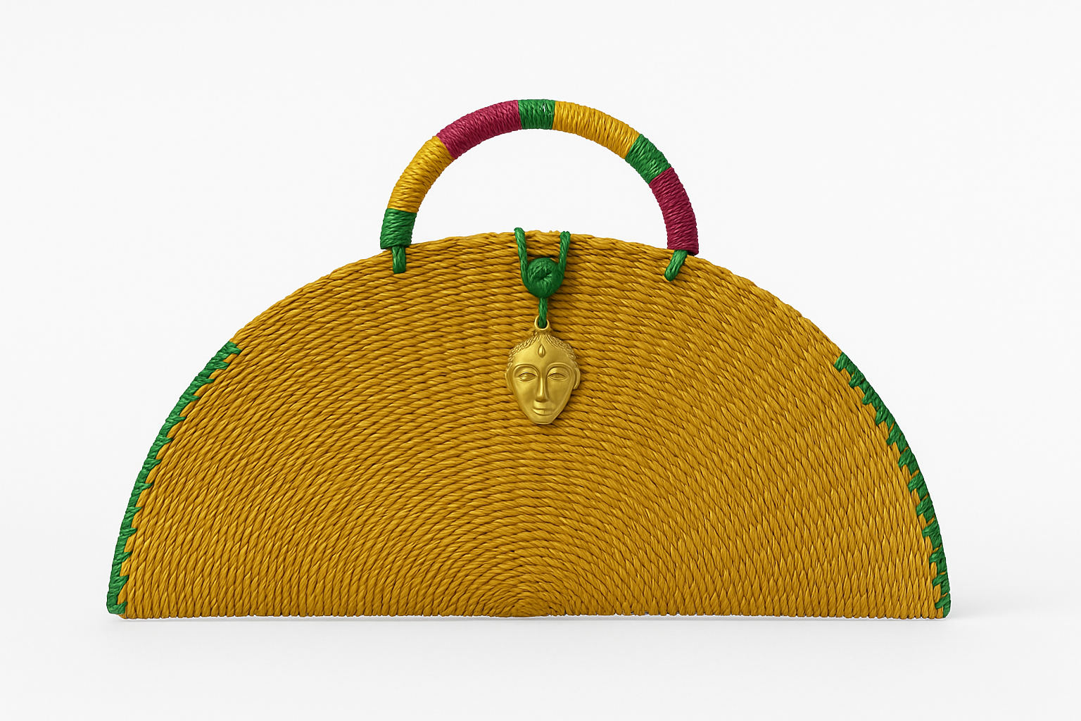 Kongo Handwoven Mini Mustard Handbag