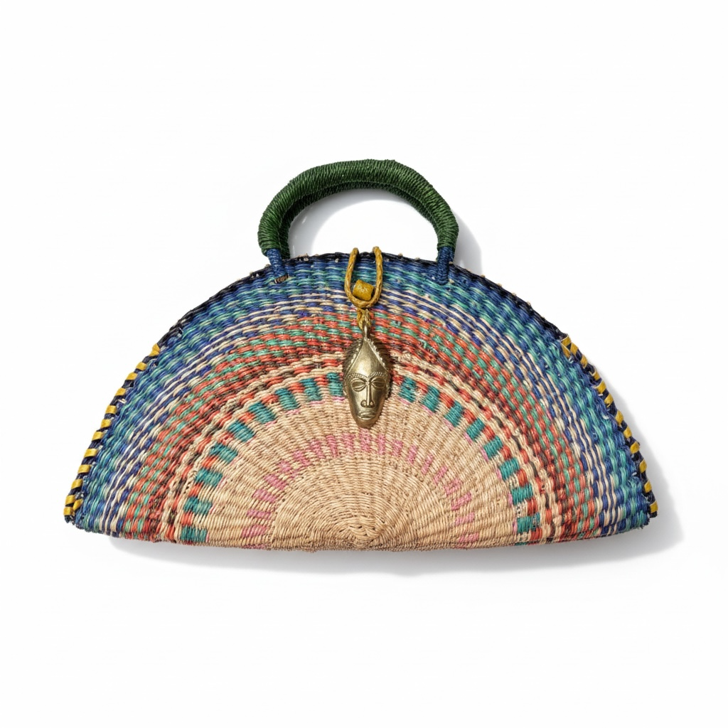 Large KUSANA Handwoven Bag – Multicolour Arc