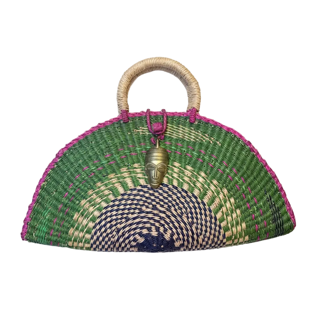 Large KUSANA Handwoven Forest Green Bag