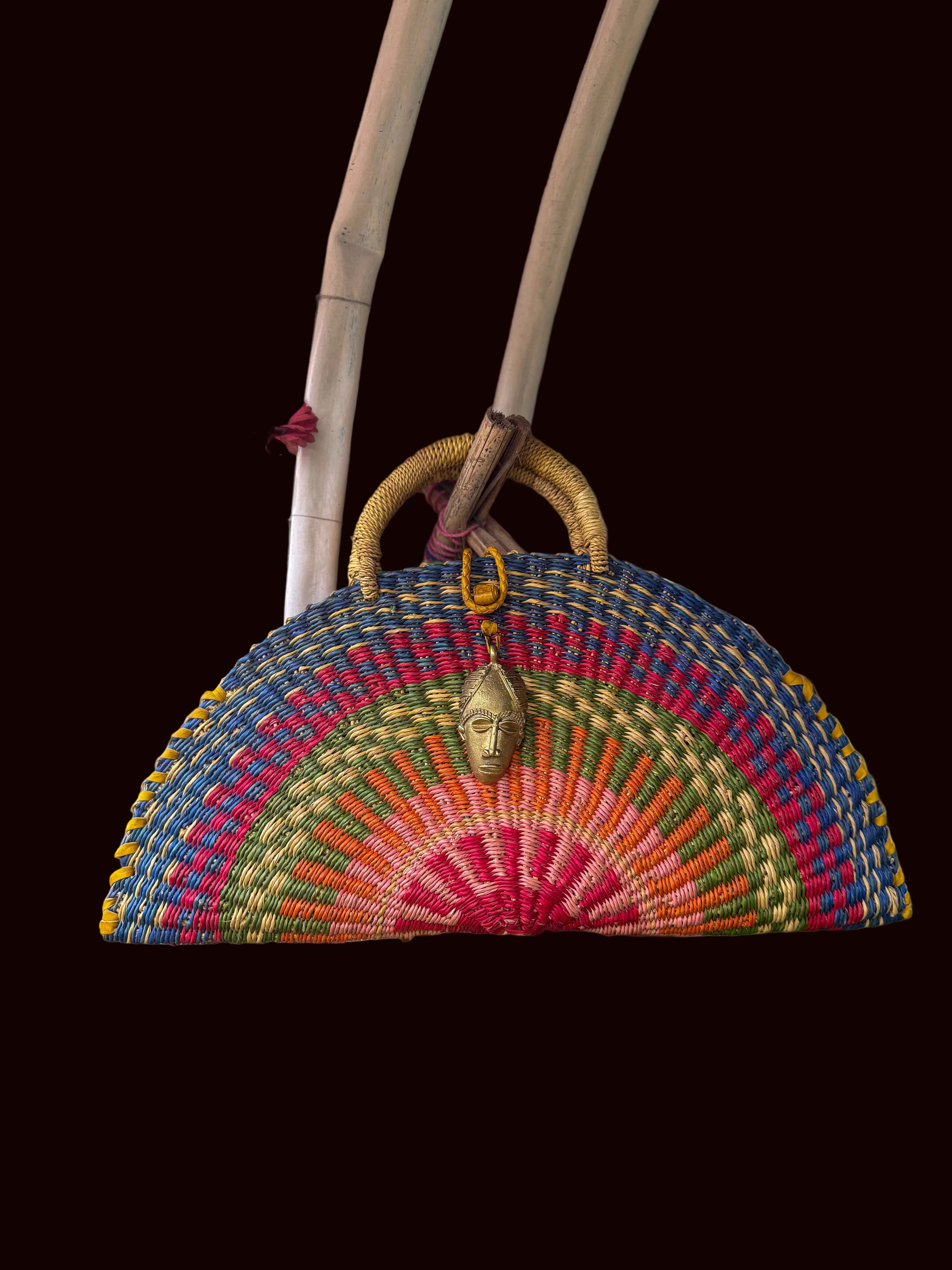 Kongo Rainbow Handwoven Fan Clutch