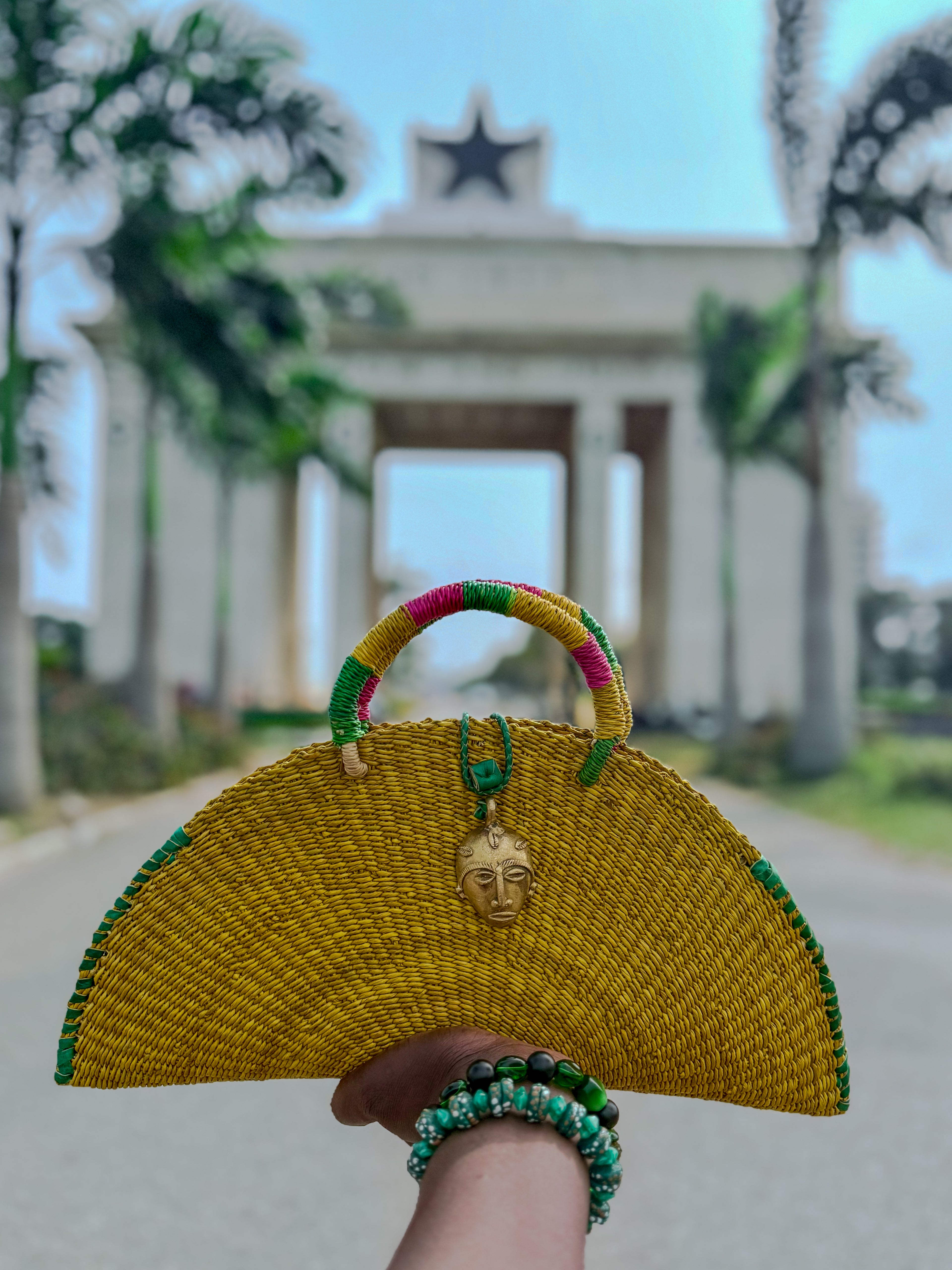 Kongo Handwoven Mini Mustard Handbag